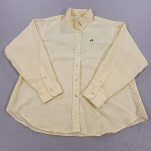 VTG Saddlebred Button Down Shirt Men's Medium‎ 40 Yellow Equestrian Logo Y2K